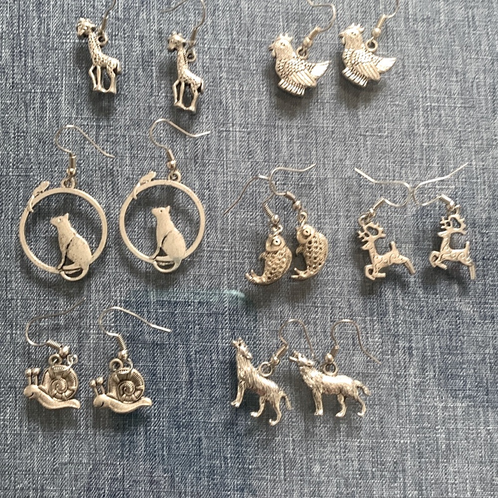 Animal silver earrings
